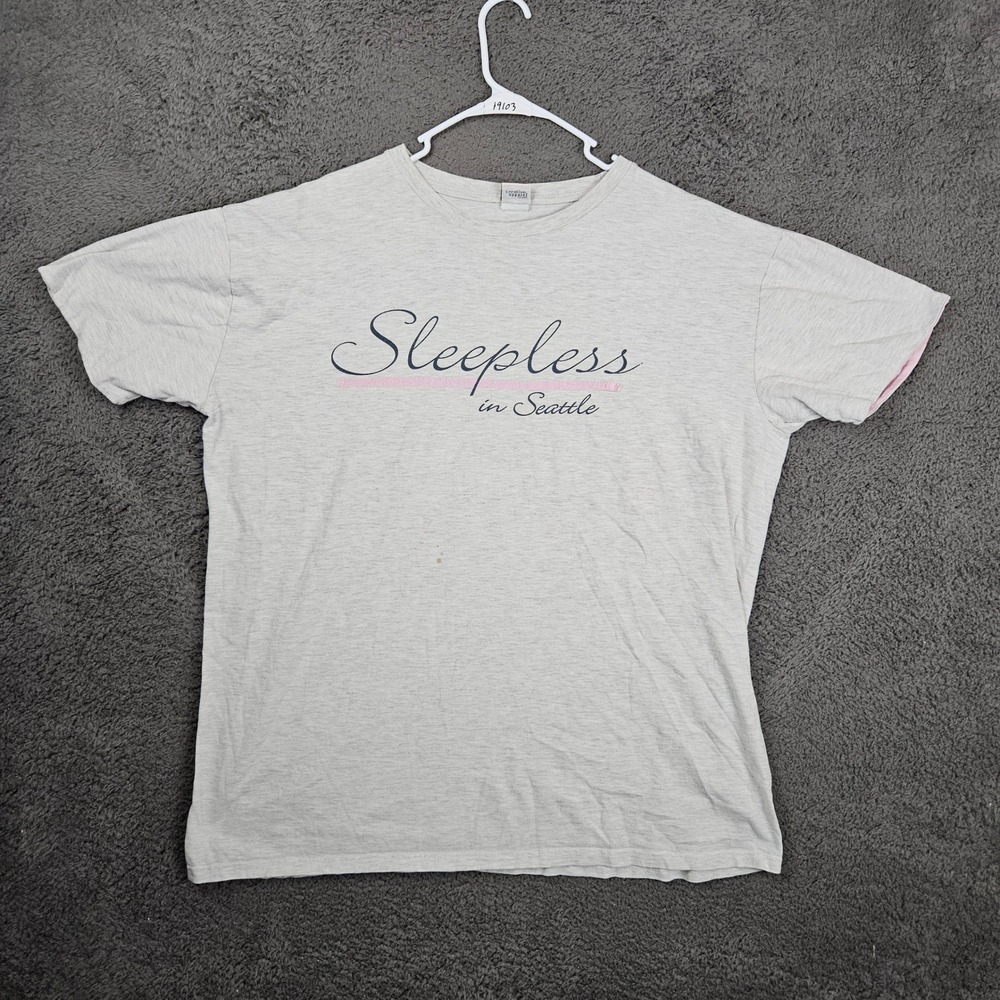 Toast and‎ Jammies Sleepless in Seattle Promo T Shirt Light Gray Pink